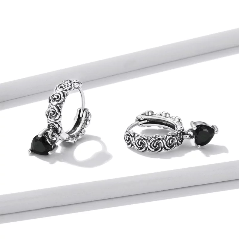 (image pour) Boucles d'oreilles créoles Pandora Style Night Rose - BSE535 - Afficher 4