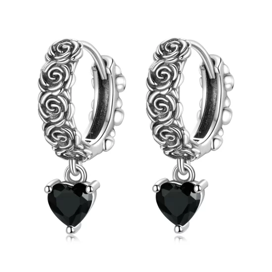 (image pour) Boucles d'oreilles créoles Pandora Style Night Rose - BSE535