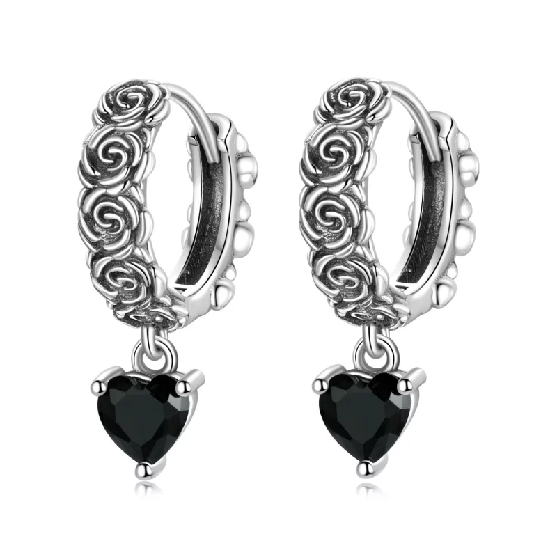 (image pour) Boucles d'oreilles créoles Pandora Style Night Rose - BSE535