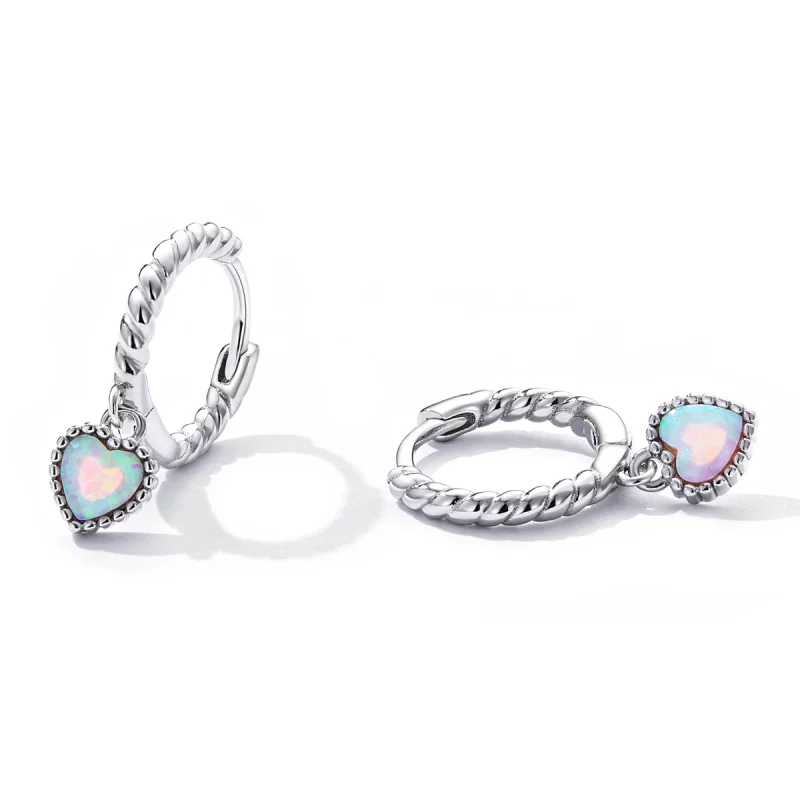 (image pour) Boucles d'oreilles créoles Pandora Style Opal Love - SCE1385 - Afficher 2