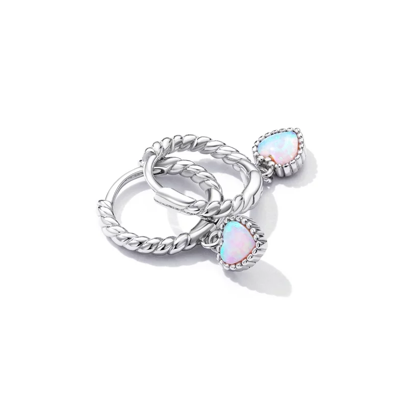 (image pour) Boucles d'oreilles créoles Pandora Style Opal Love - SCE1385 - Afficher 3