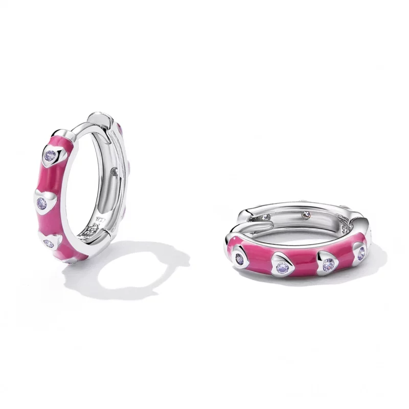 (image pour) Boucles d'oreilles créoles simples style Pandora Love - BSE595 - Afficher 2