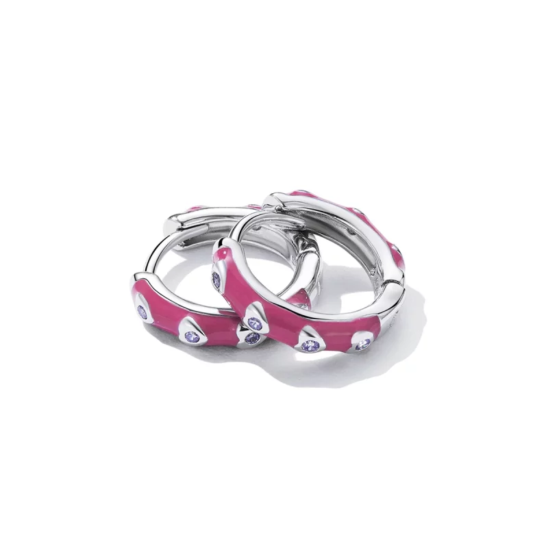 (image pour) Boucles d'oreilles créoles simples style Pandora Love - BSE595 - Afficher 4