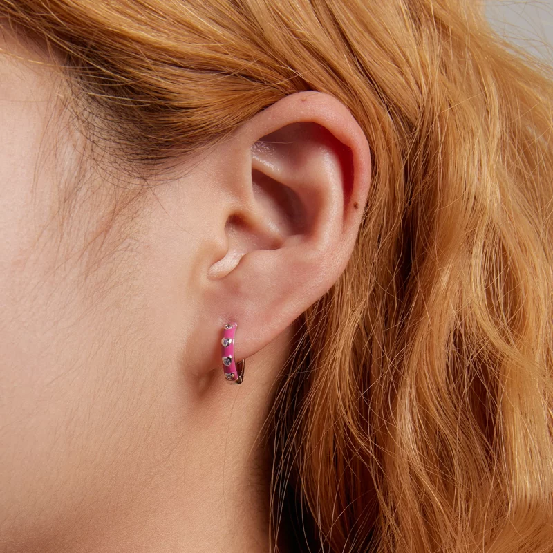 (image pour) Boucles d'oreilles créoles simples style Pandora Love - BSE595 - Afficher 5