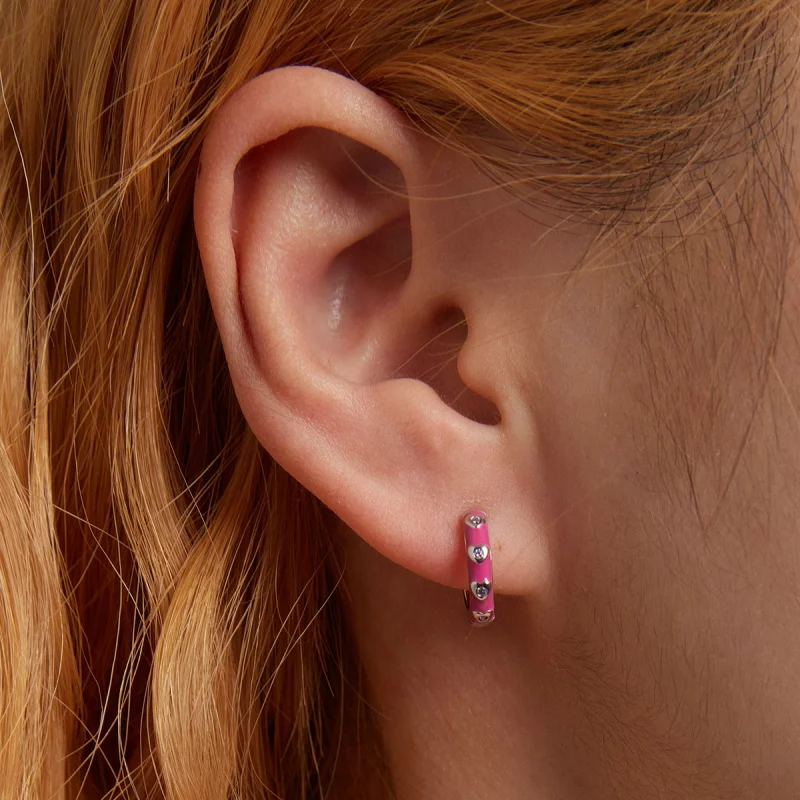 (image pour) Boucles d'oreilles créoles simples style Pandora Love - BSE595 - Afficher 6
