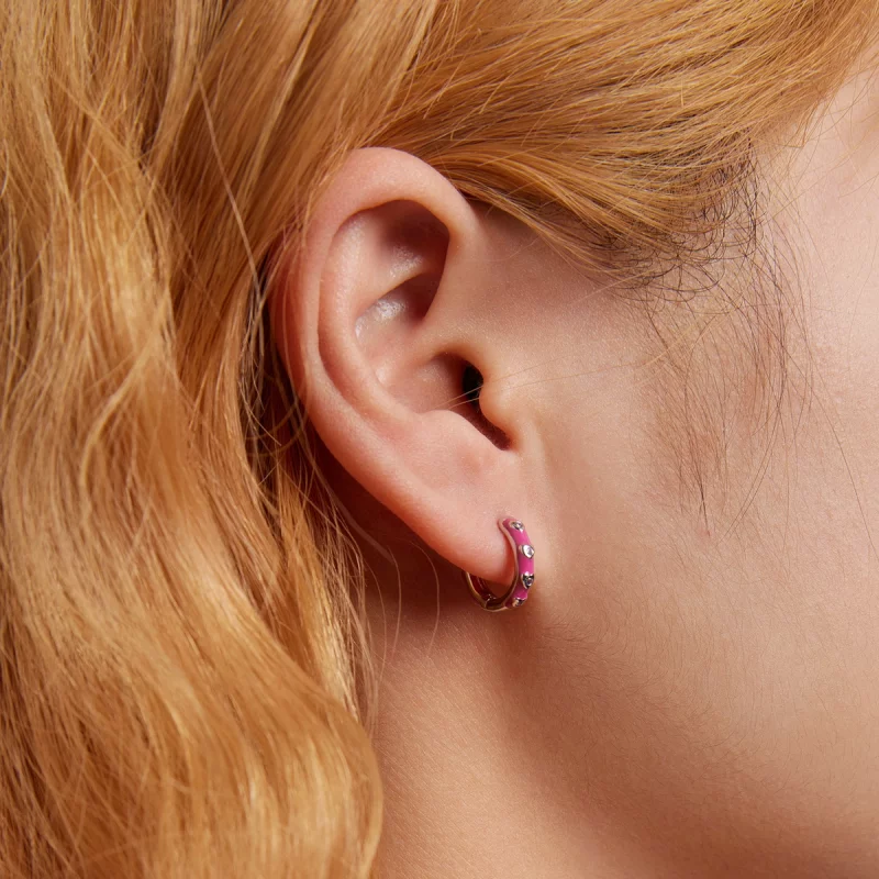 (image pour) Boucles d'oreilles créoles simples style Pandora Love - BSE595 - Afficher 7