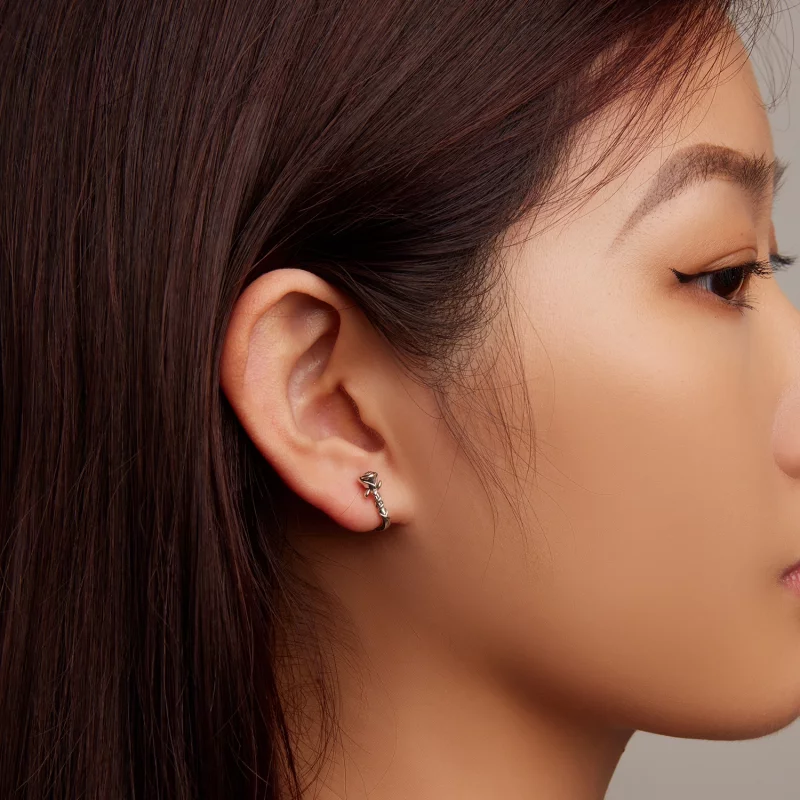 (image pour) Boucles d'oreilles à créoles style Pandora avec roses - BSE716 - Afficher 7