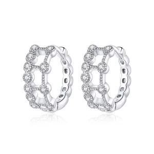 (image pour) Boucles d'oreilles à double couche de style Pandora - BSE458