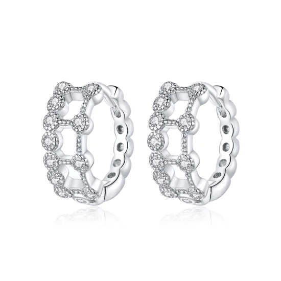 (image pour) Boucles d'oreilles à double couche de style Pandora - BSE458