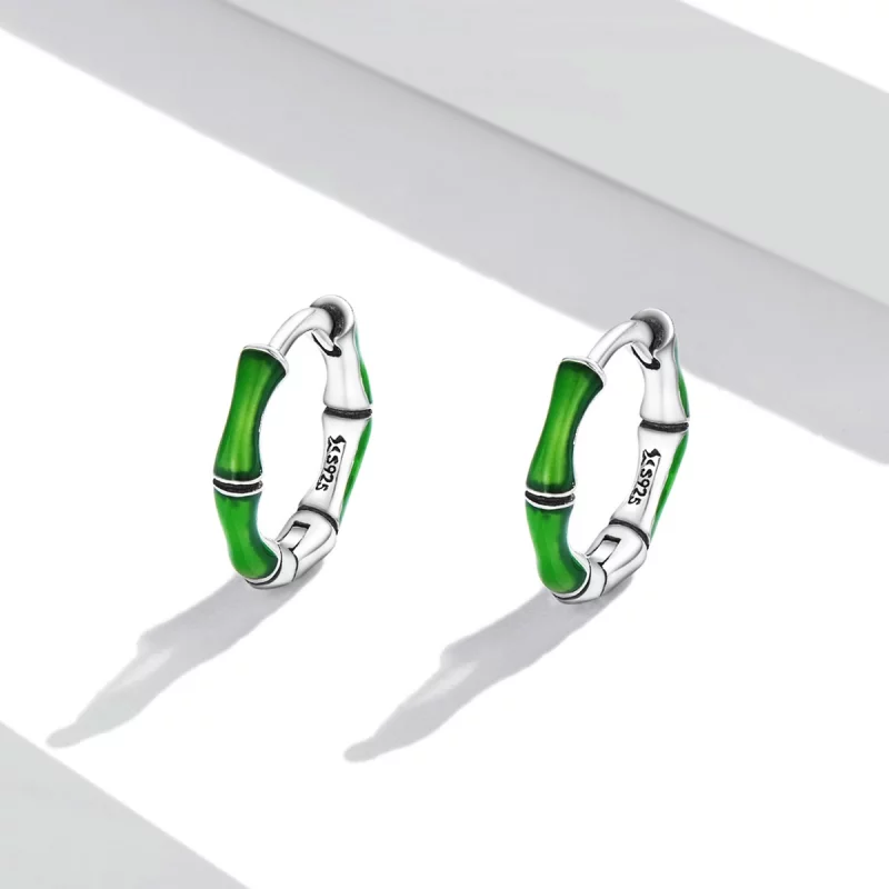 (image pour) Boucles d'oreilles en bambou de style Pandora - SCE1350 - Afficher 2