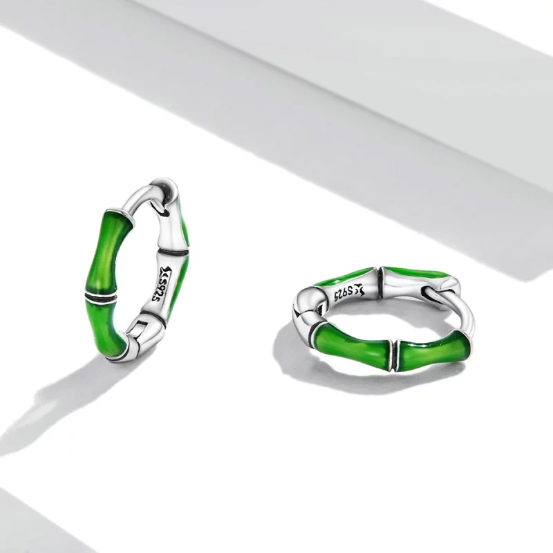 (image pour) Boucles d'oreilles en bambou de style Pandora - SCE1350 - Afficher 3