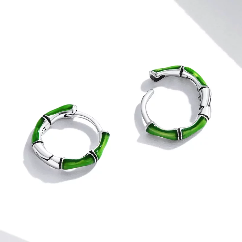 (image pour) Boucles d'oreilles en bambou de style Pandora - SCE1350 - Afficher 4