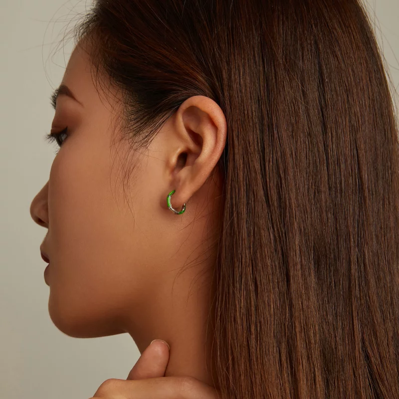 (image pour) Boucles d'oreilles en bambou de style Pandora - SCE1350 - Afficher 7