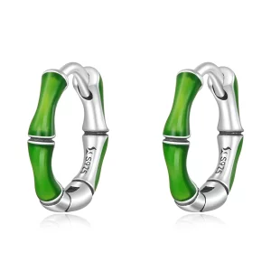 (image pour) Boucles d'oreilles en bambou de style Pandora - SCE1350
