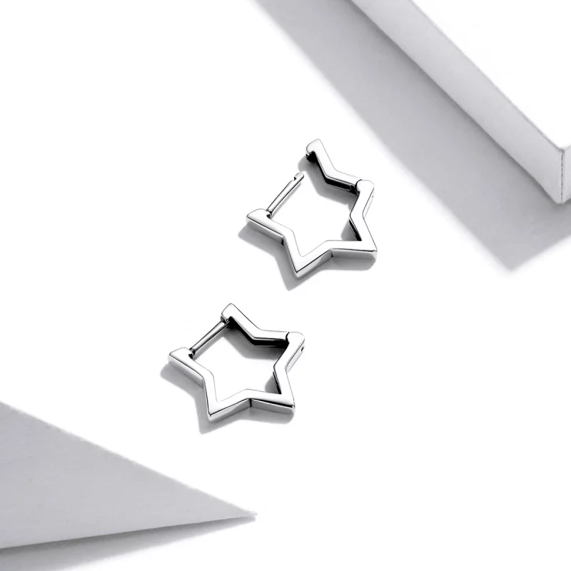 (image pour) Boucles d'oreilles en forme d'étoile style Pandora - SCE1136 - Afficher 2
