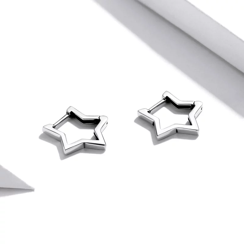(image pour) Boucles d'oreilles en forme d'étoile style Pandora - SCE1136 - Afficher 4