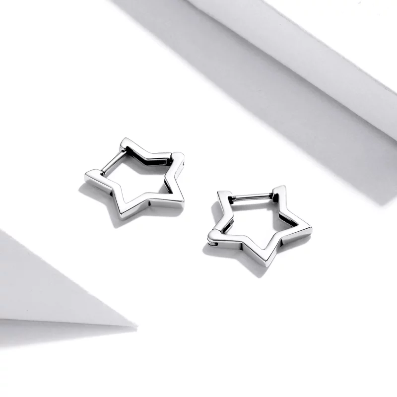 (image pour) Boucles d'oreilles en forme d'étoile style Pandora - SCE1136 - Afficher 5
