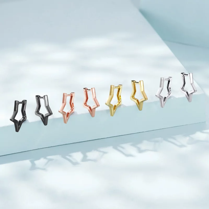 (image pour) Boucles d'oreilles en forme d'étoile style Pandora - SCE1136 - Afficher 10