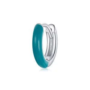 (image pour) Boucles d'oreilles en forme de cerceau bleu clair de style Pandora - BSE488-BU