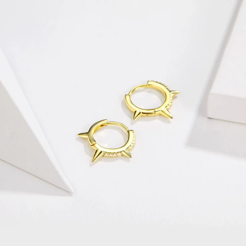 (image pour) Boucles d'oreilles en forme de cerceau de style Pandora avec une géométrie irrég - Afficher 2