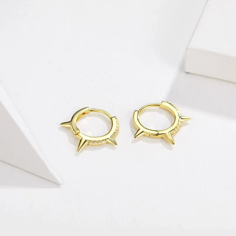 (image pour) Boucles d'oreilles en forme de cerceau de style Pandora avec une géométrie irrég - Afficher 3