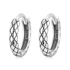 (image pour) Boucles d'oreilles en forme de cercle avec motif serpent de style Pandora - SCE1354