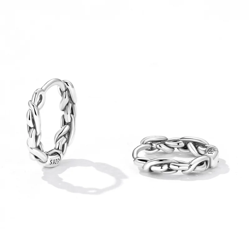 (image pour) Boucles d'oreilles en forme de cercle torsadé de style Pandora - SCE1432 - Afficher 2