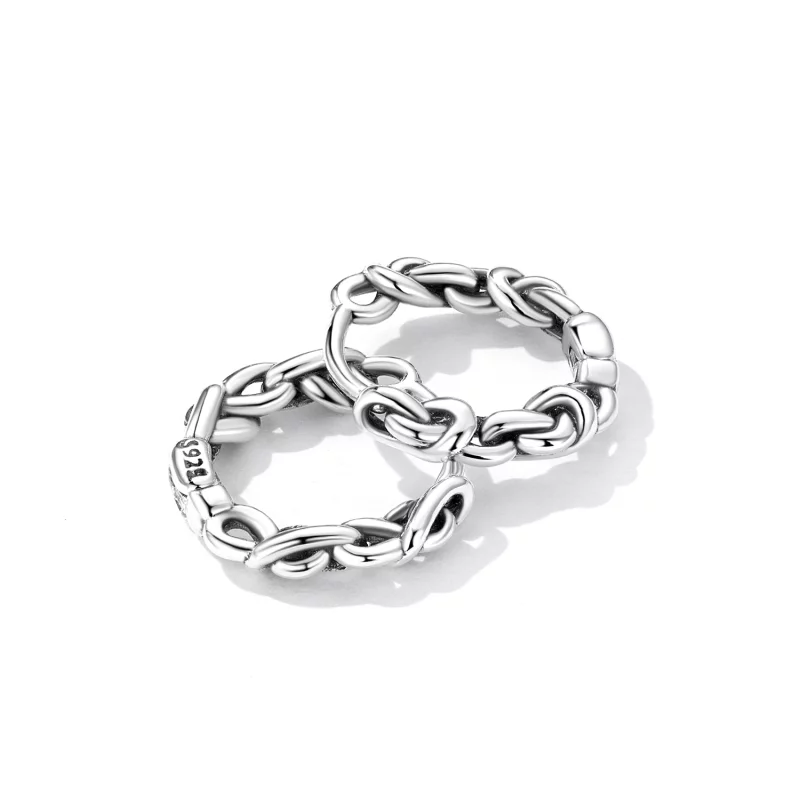 (image pour) Boucles d'oreilles en forme de cercle torsadé de style Pandora - SCE1432 - Afficher 3