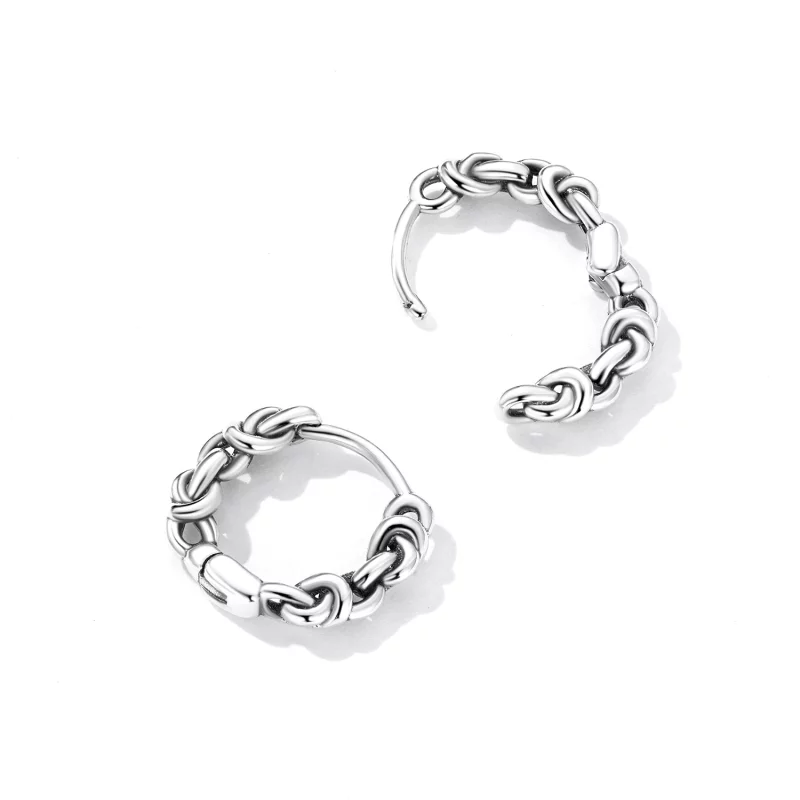 (image pour) Boucles d'oreilles en forme de cercle torsadé de style Pandora - SCE1432 - Afficher 4