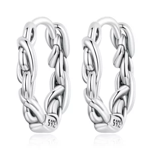 (image pour) Boucles d'oreilles en forme de cercle torsadé de style Pandora - SCE1432