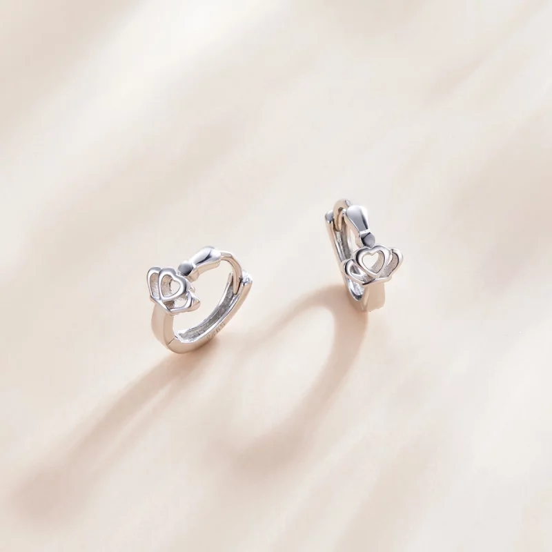 (image pour) Boucles d'oreilles en forme de couronne de style Pandora - SCE1040 - Afficher 2