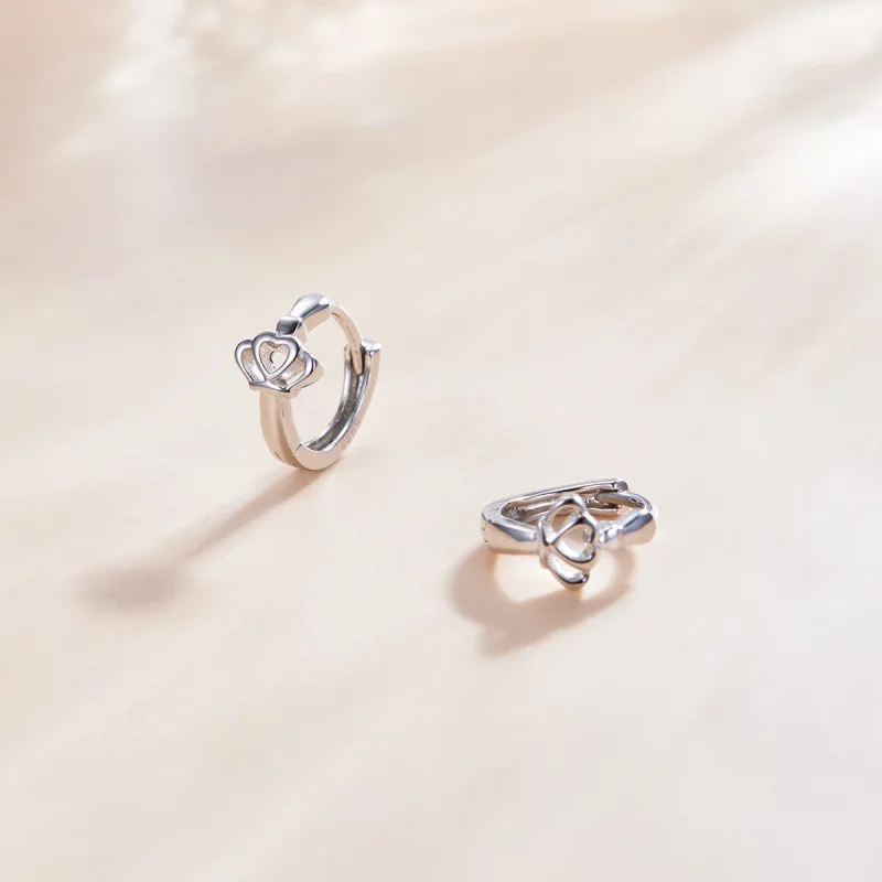 (image pour) Boucles d'oreilles en forme de couronne de style Pandora - SCE1040 - Afficher 4