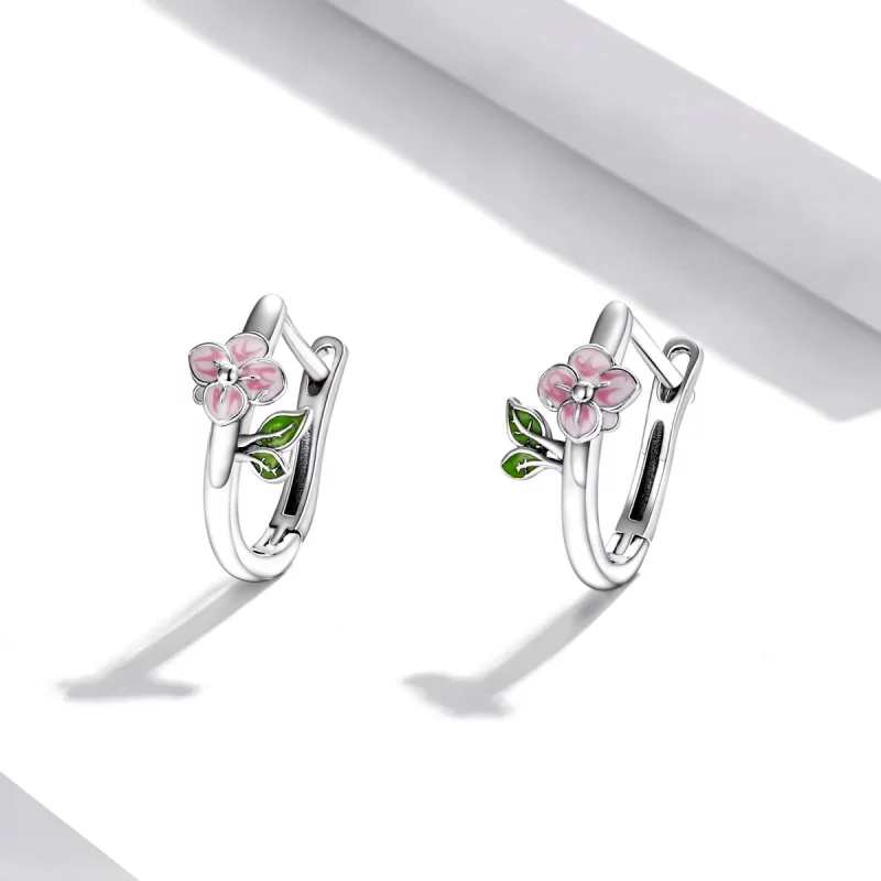 (image pour) Boucles d'oreilles à fleurs de cerisier de style Pandora - SCE1287 - Afficher 2