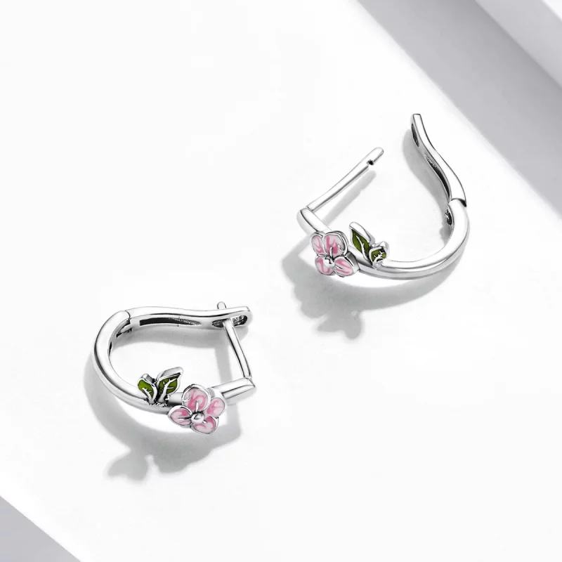 (image pour) Boucles d'oreilles à fleurs de cerisier de style Pandora - SCE1287 - Afficher 3