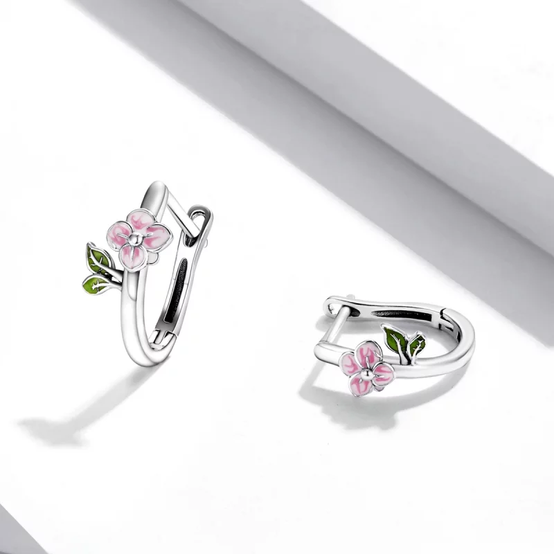 (image pour) Boucles d'oreilles à fleurs de cerisier de style Pandora - SCE1287 - Afficher 4