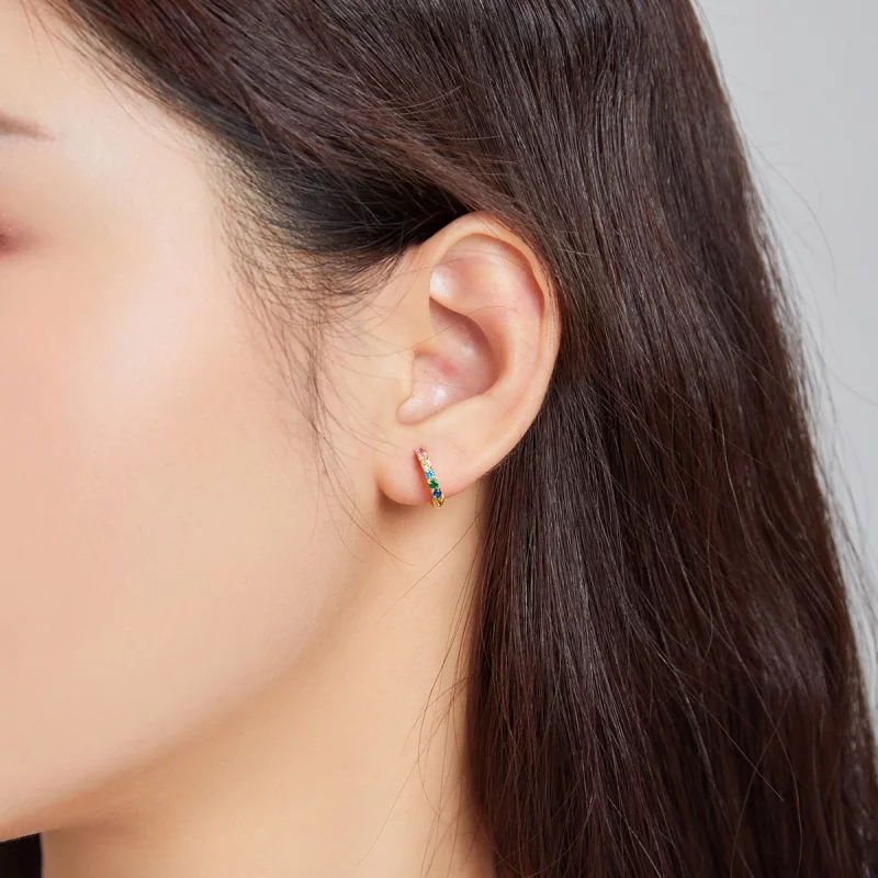 (image pour) Boucles d'oreilles Pandora Style Earside Rainbow Hoop - SCE1098 - Afficher 2