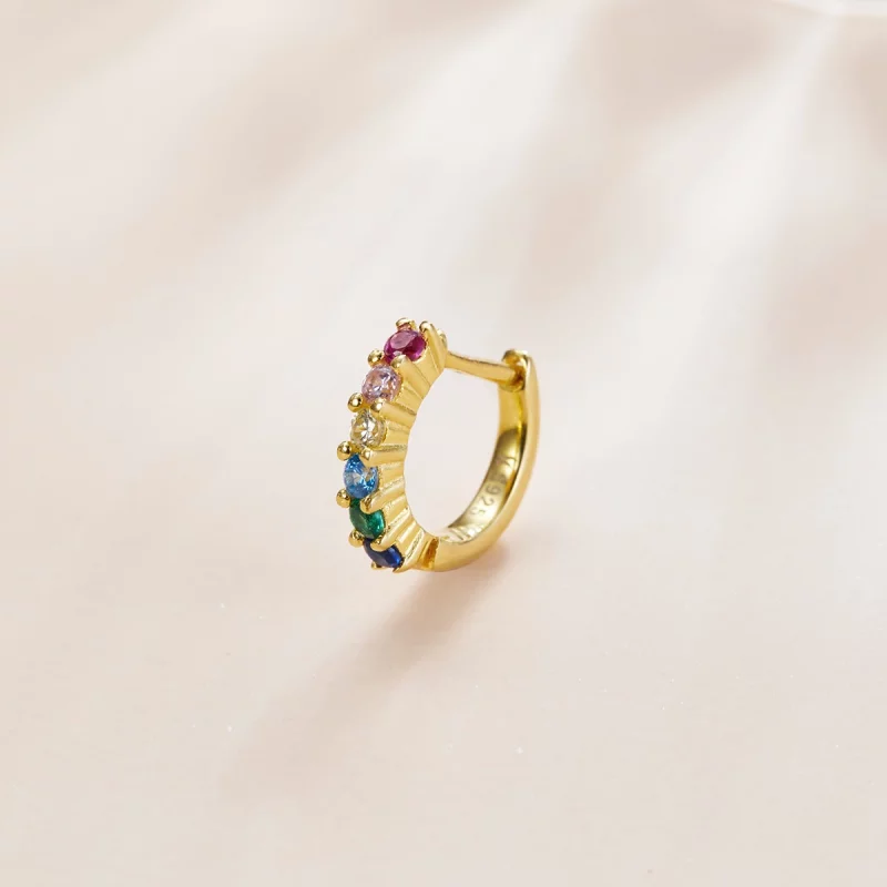 (image pour) Boucles d'oreilles Pandora Style Earside Rainbow Hoop - SCE1098 - Afficher 3