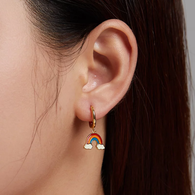 (image pour) Boucles d'oreilles Pandora Style Pop Rainbow Hoop - SCE1238 - Afficher 5
