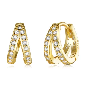 (image pour) Boucles d'oreilles pendantes de style Pandora pour femme moderne - SCE1187-B