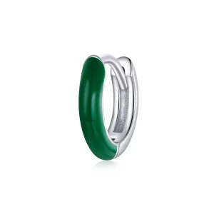 (image pour) Boucles d'oreilles à petit anneau vert de style Pandora - BSE488-GN