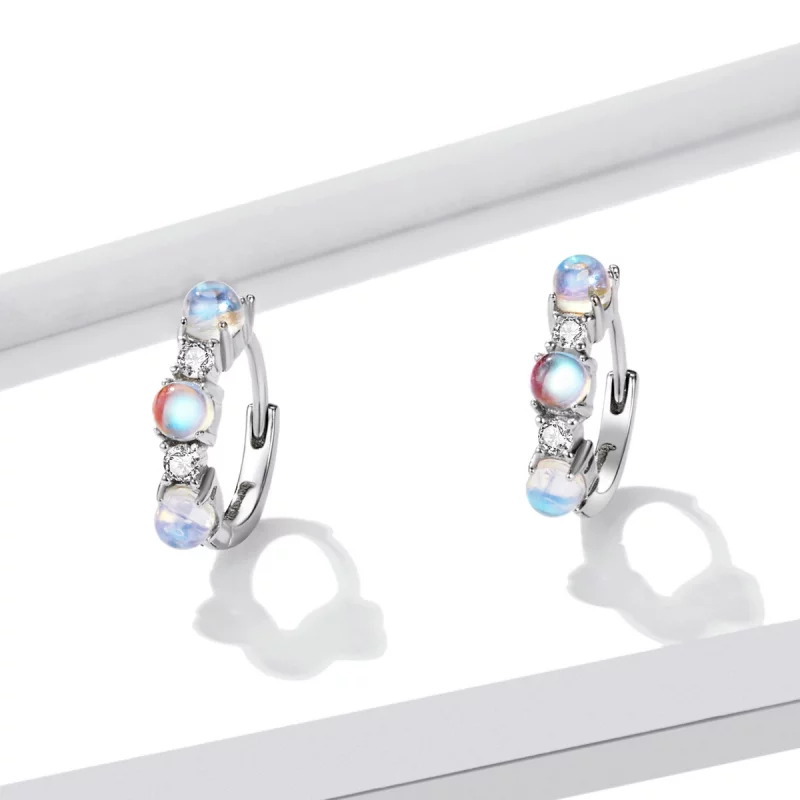 (image pour) Boucles d'oreilles simples de style Pandora - BSE532 - Afficher 2