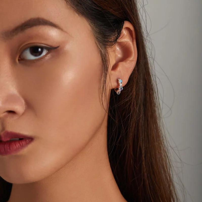 (image pour) Boucles d'oreilles simples de style Pandora - BSE532 - Afficher 6