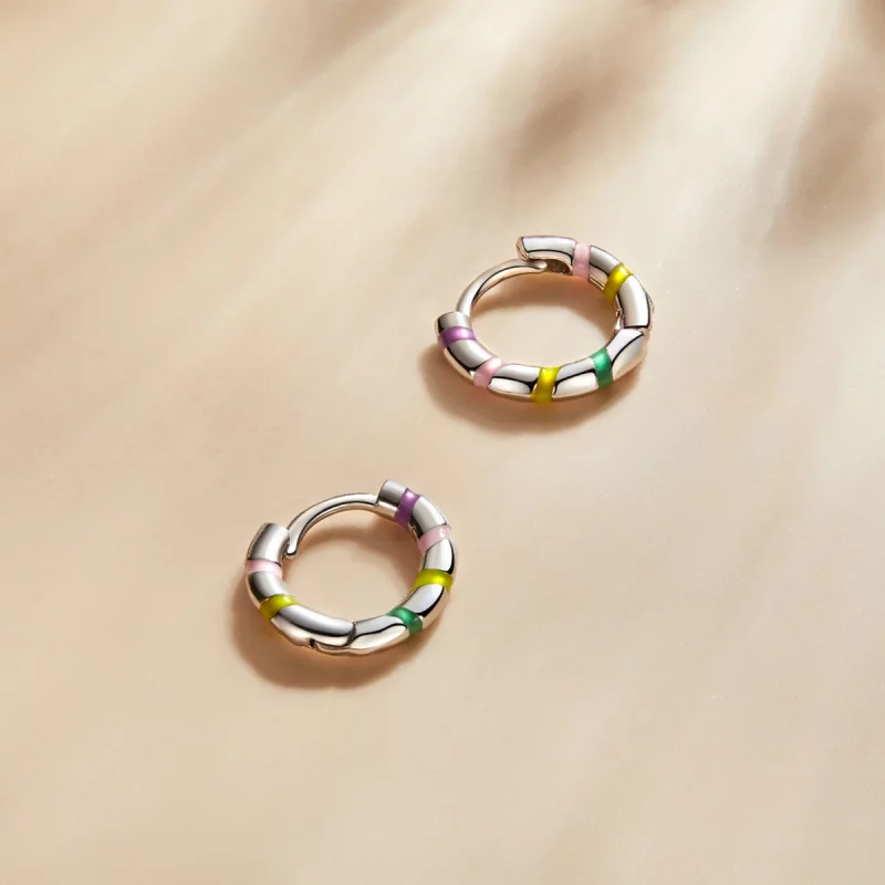 (image pour) Boucles d'oreilles style Pandora Mini Ruban Hoop - SCE1284 - Afficher 2