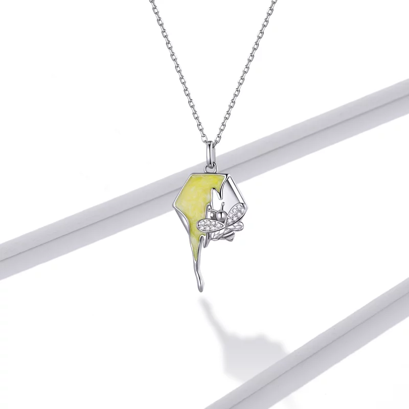 (image pour) Collier brillant style Pandora avec motif de ruche - BSN213 - Afficher 6