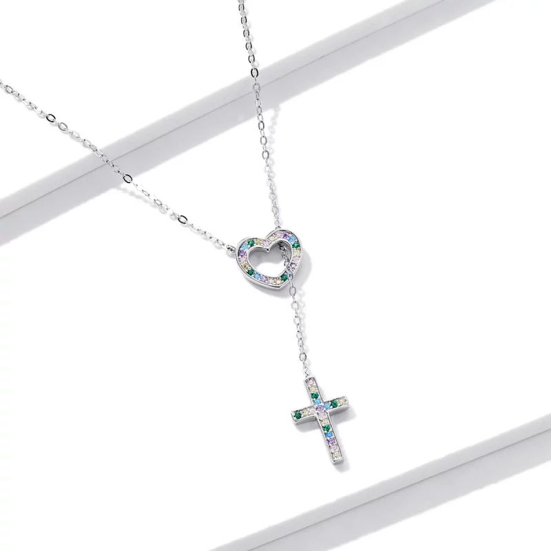 (image pour) Collier croix style Pandora Love - BSN244 - Afficher 2
