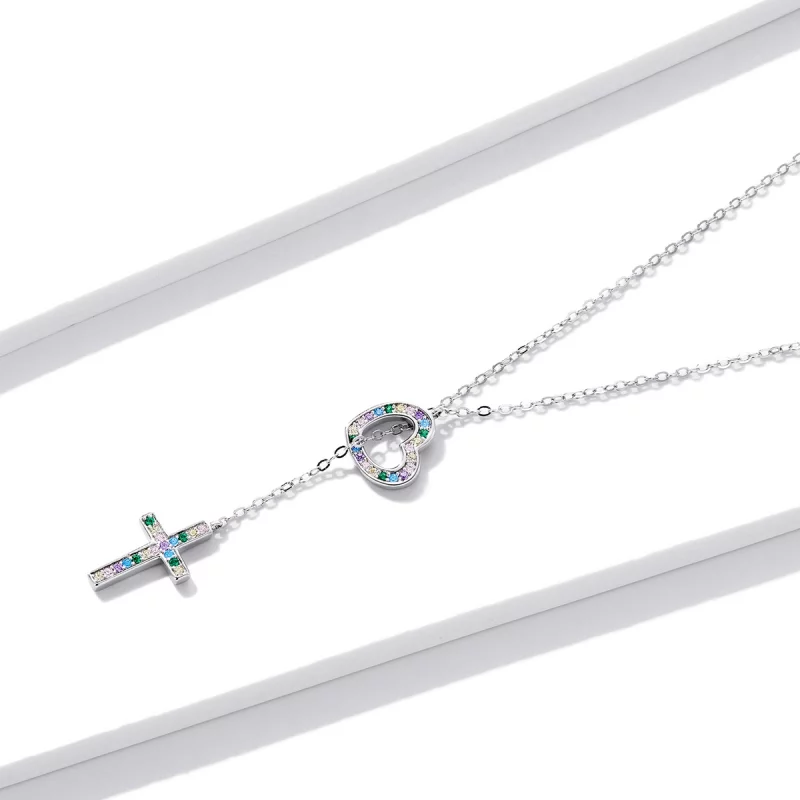 (image pour) Collier croix style Pandora Love - BSN244 - Afficher 3