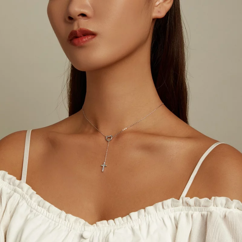 (image pour) Collier croix style Pandora Love - BSN244 - Afficher 7