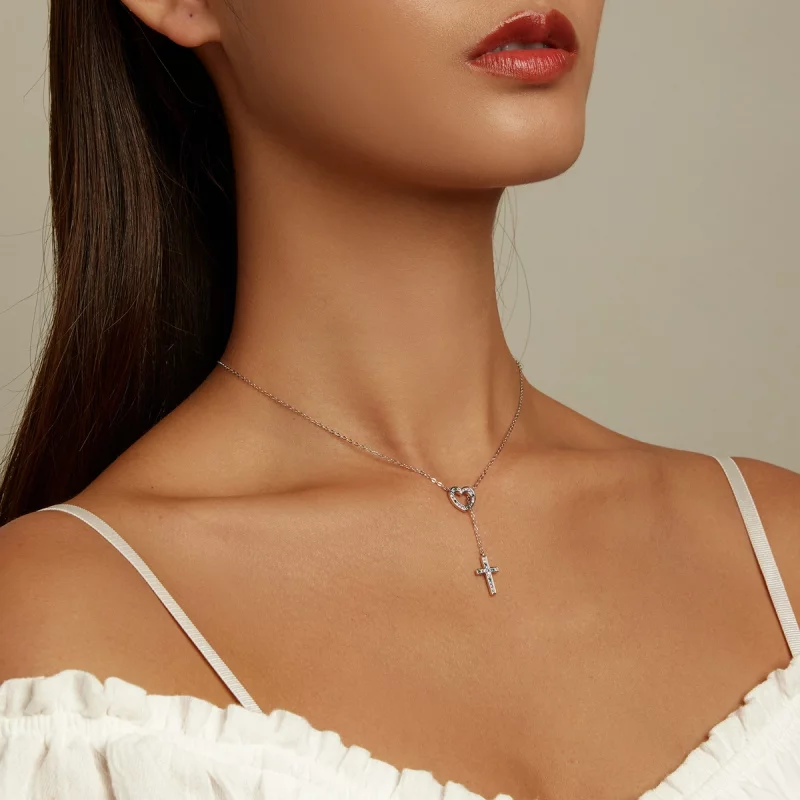 (image pour) Collier croix style Pandora Love - BSN244 - Afficher 9