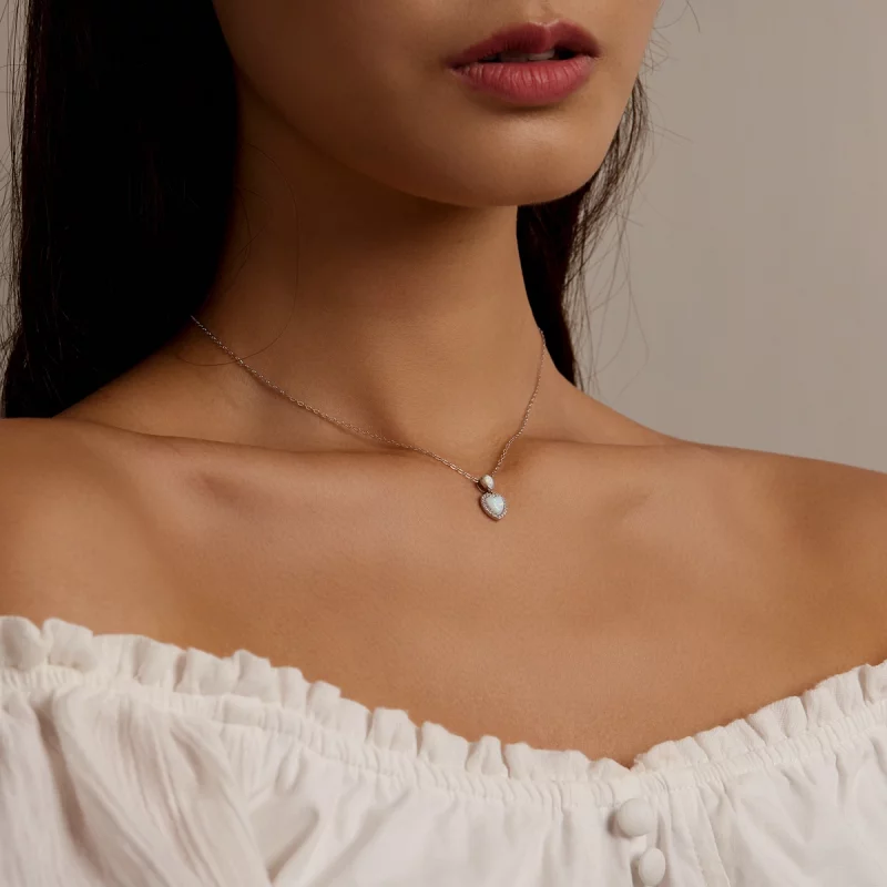 (image pour) Collier d'amour en opale de style Pandora - BSN243 - Afficher 6