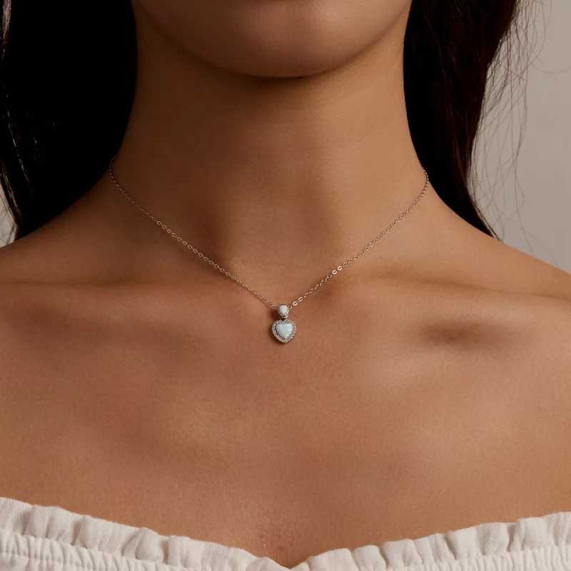 (image pour) Collier d'amour en opale de style Pandora - BSN243 - Afficher 7